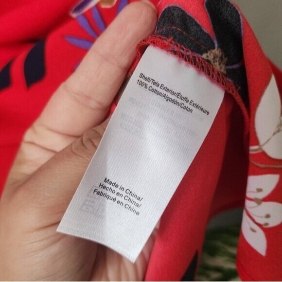 Modcloth Red Floral Aline Collared Mini Dress Boho Careerwear Peasant NWT M - Picture 9 of 9